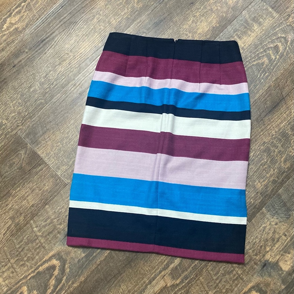 LOFT Colorful Striped Pencil Skirt